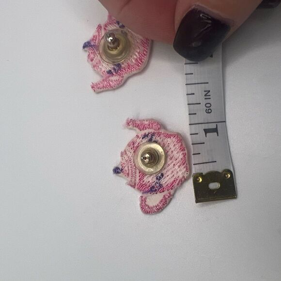 Vintage Appliqué Teapot Earrings - Picture 4 of 6